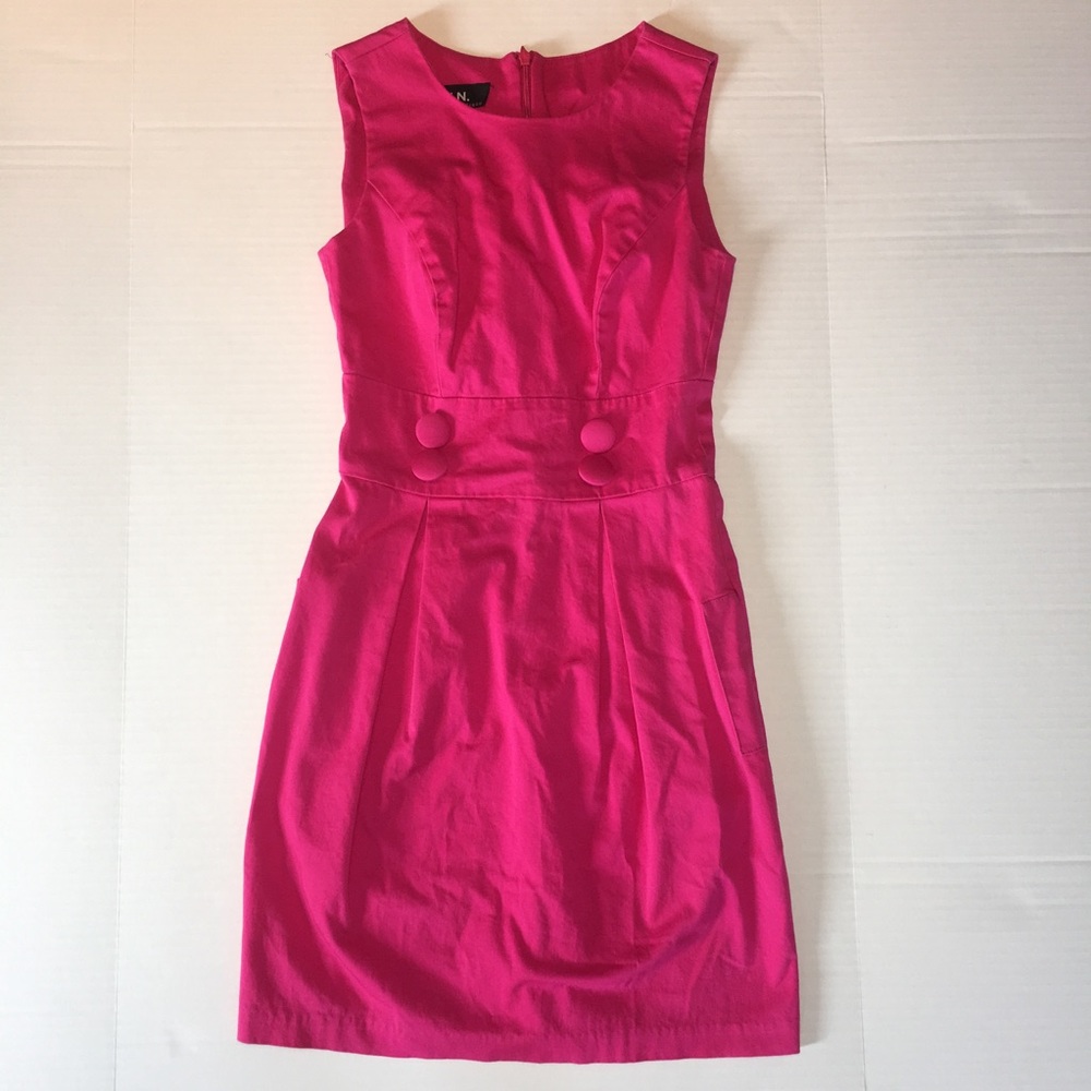 90s Vintage bright pink dress with pockets 0 - Picture 2 of 8